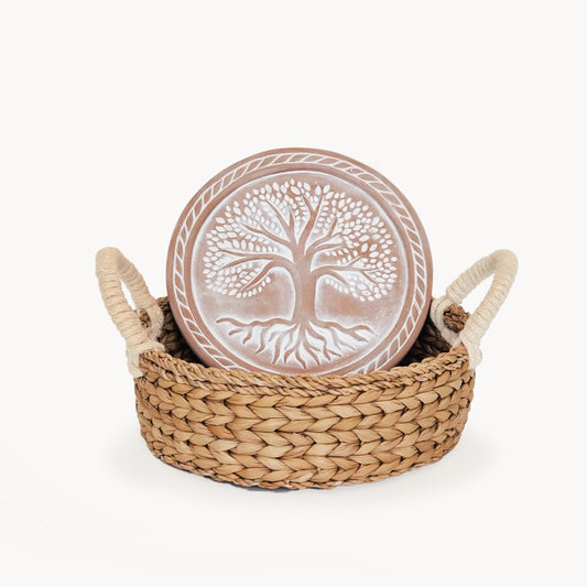 Bread Warmer & Basket - Tree of Life Round-0