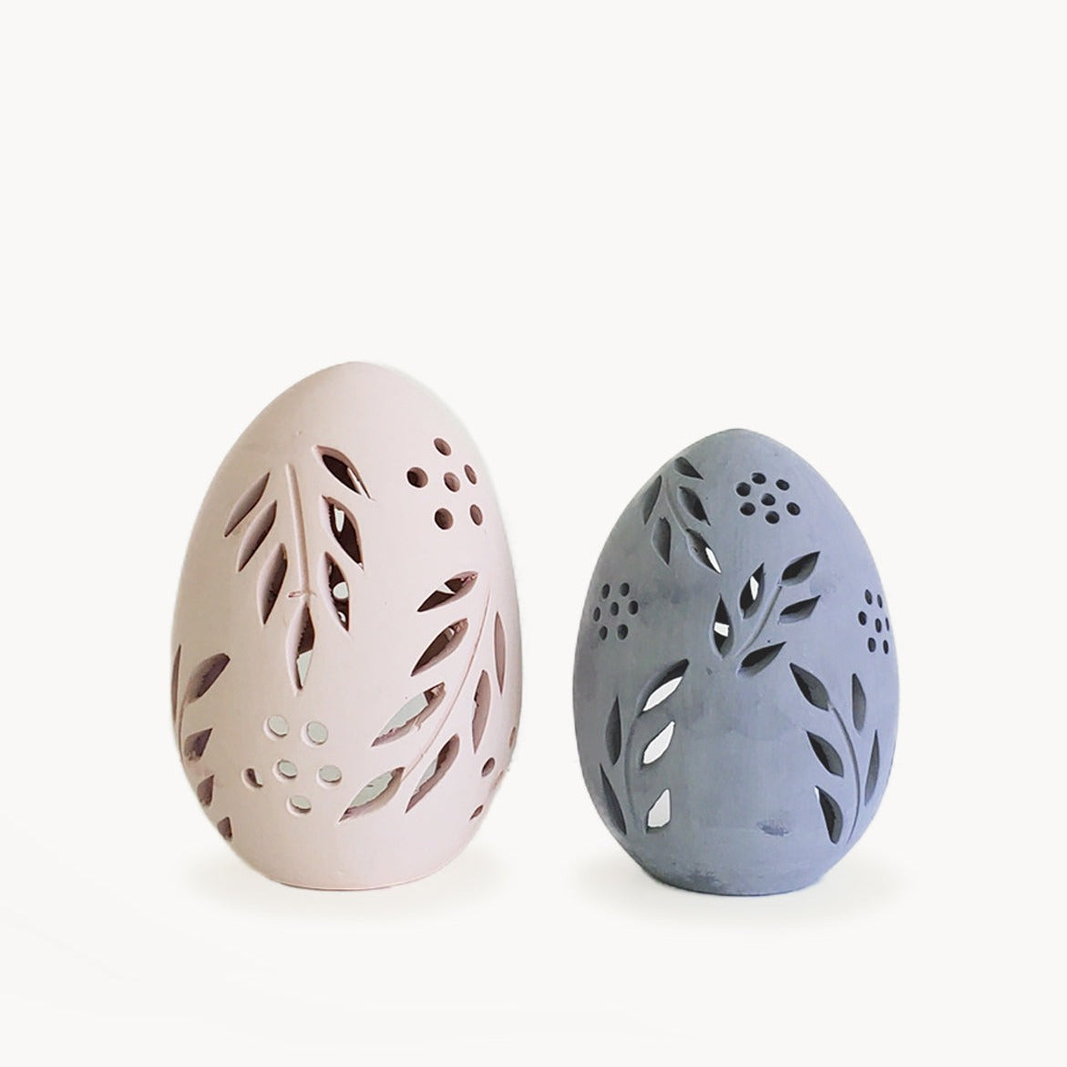 Terracotta Egg Lantern - Set of 2-0