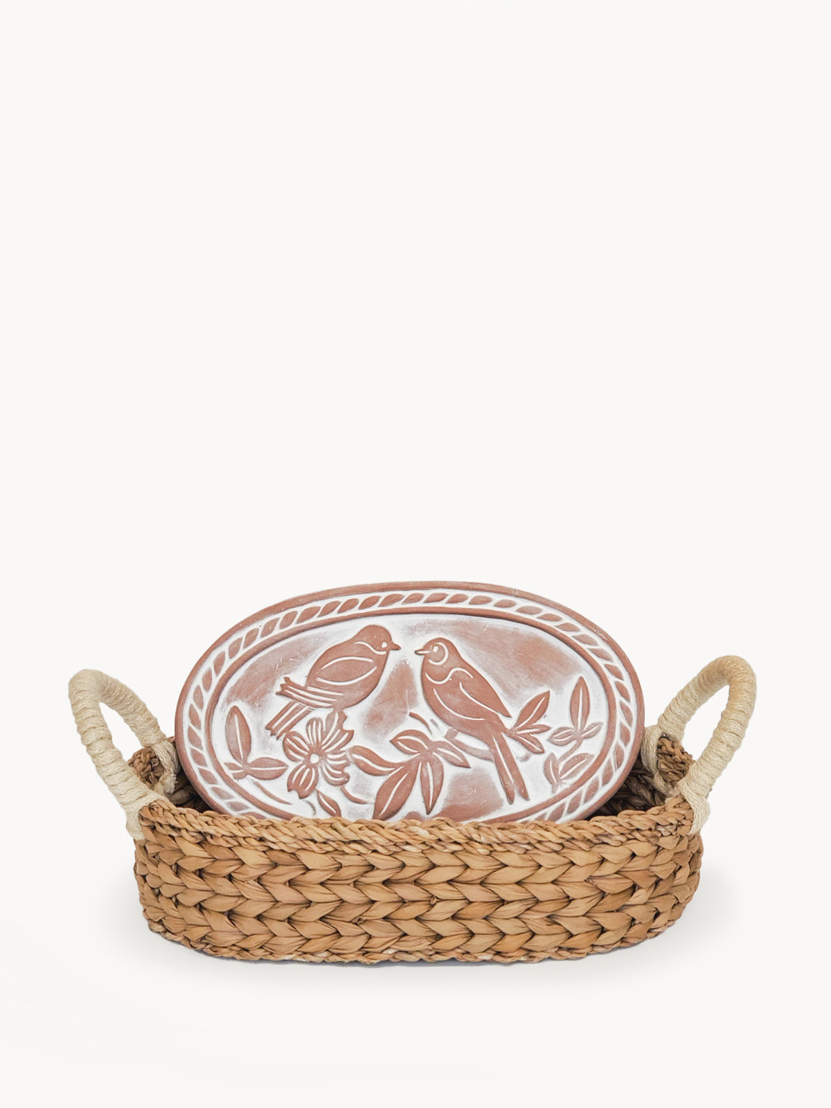 Bread Warmer & Basket - Lovebirds Oval-0