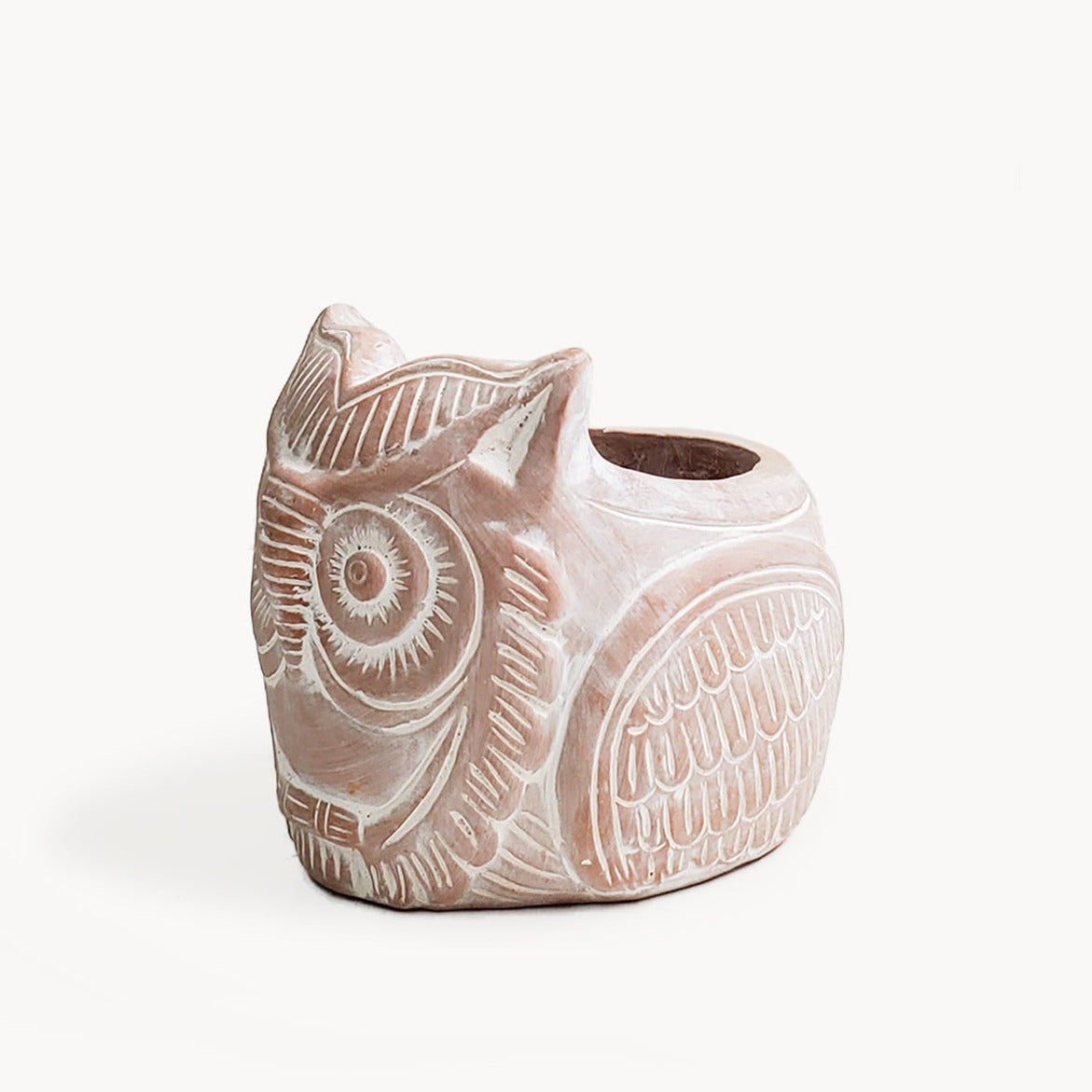 Terracotta Pot - Horned Owl-0