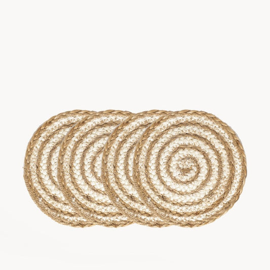 Kata Spiral Coaster Trivet - Natural (Set of 4)-0