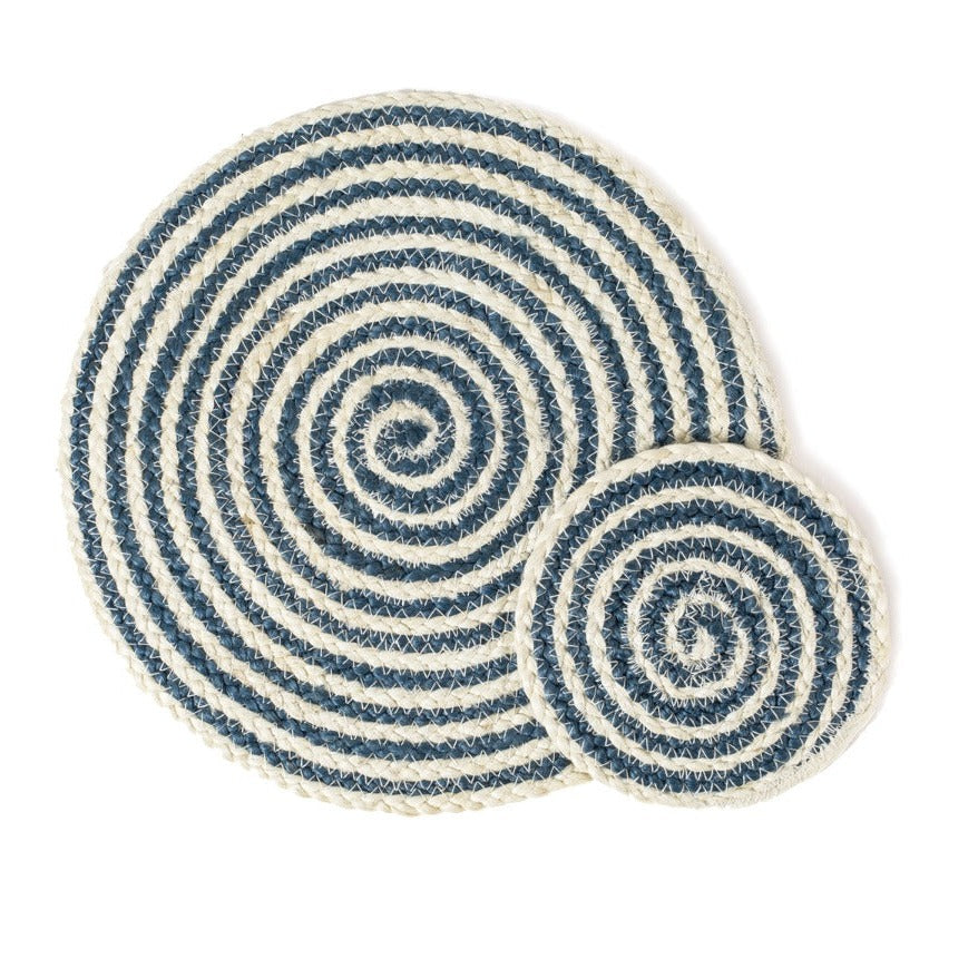 Kata Spiral Placemat - Blue (Set of 4)-4