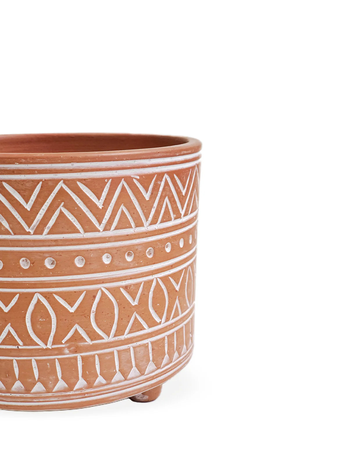 Hand Etched Terracotta Pot -Small