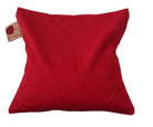 Hot Cherry Square Pillow in Red Denim-4