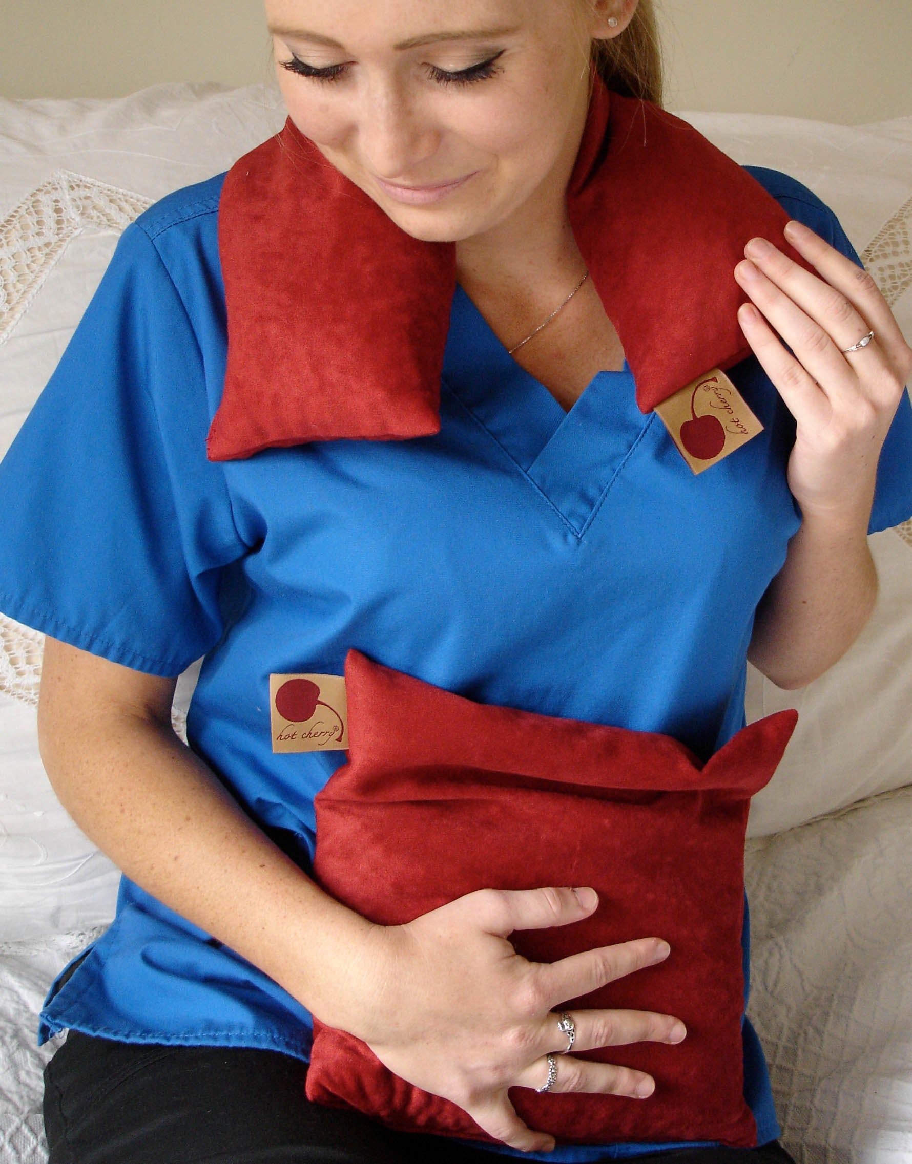 Feel Better Pack in Red Denim: Square, Eye Pillow & Neck Wrap-1