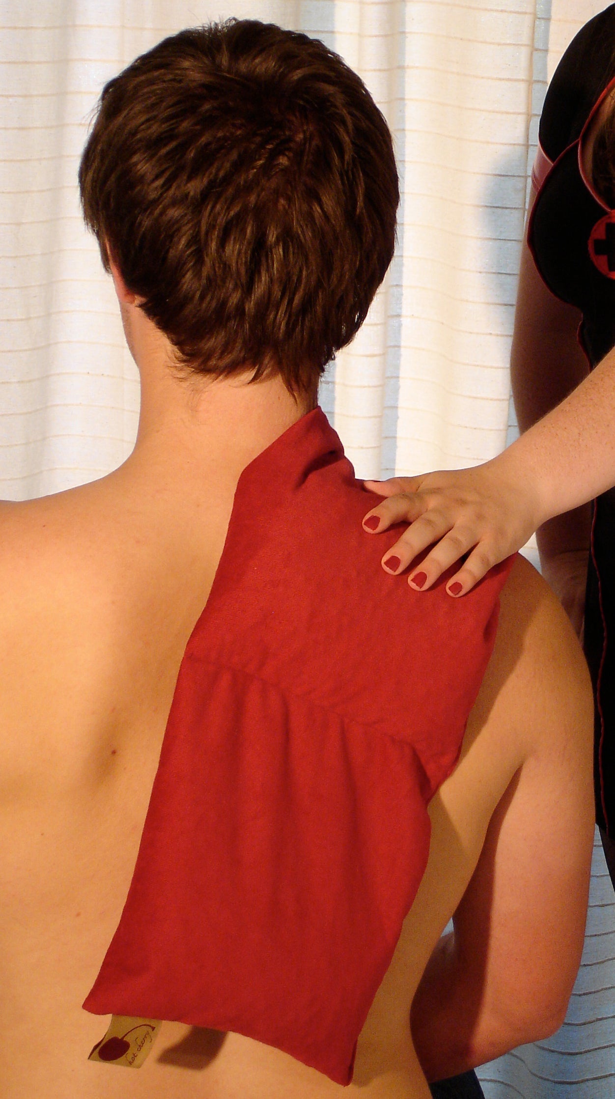 Hot Cherry Triple Square Pillow in Plush Red Ultra-Suede-4