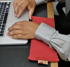 Hot Cherry Eye Pillow in Red Denim-4