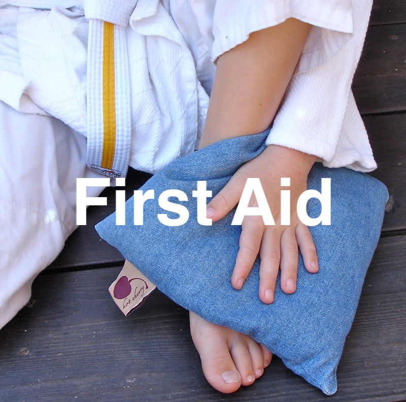 Summer Stack ––3 Square Denim Pillows –– Red, Blue & Natural-3