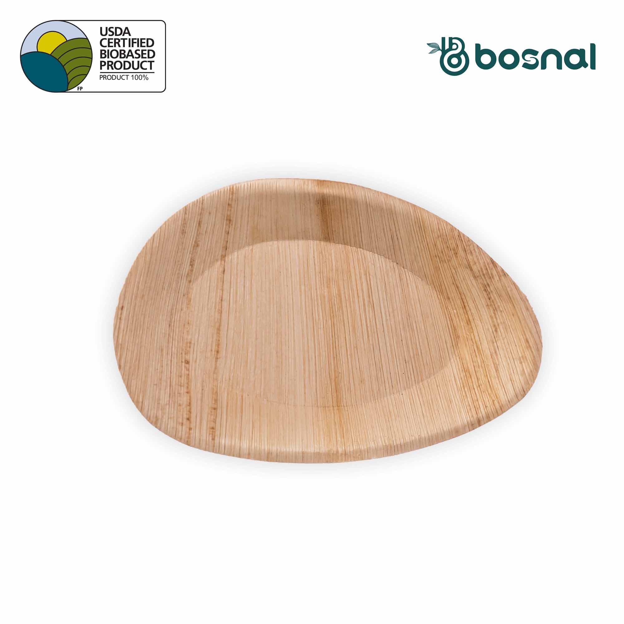 Bosnal - Palm Leaf Biodegradable Plates, 10 inch, Oval, 25 Pcs-4