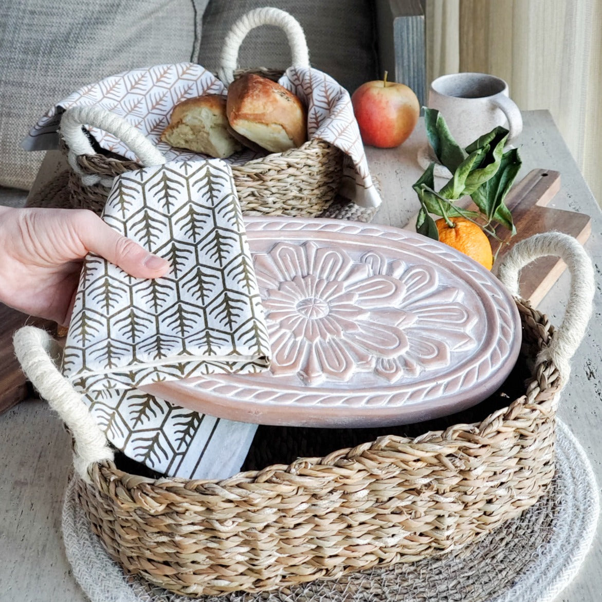 Bread Warmer & Basket - Flower-1