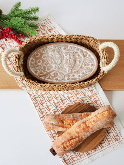 Bread Warmer & Basket - Owl Oval-4