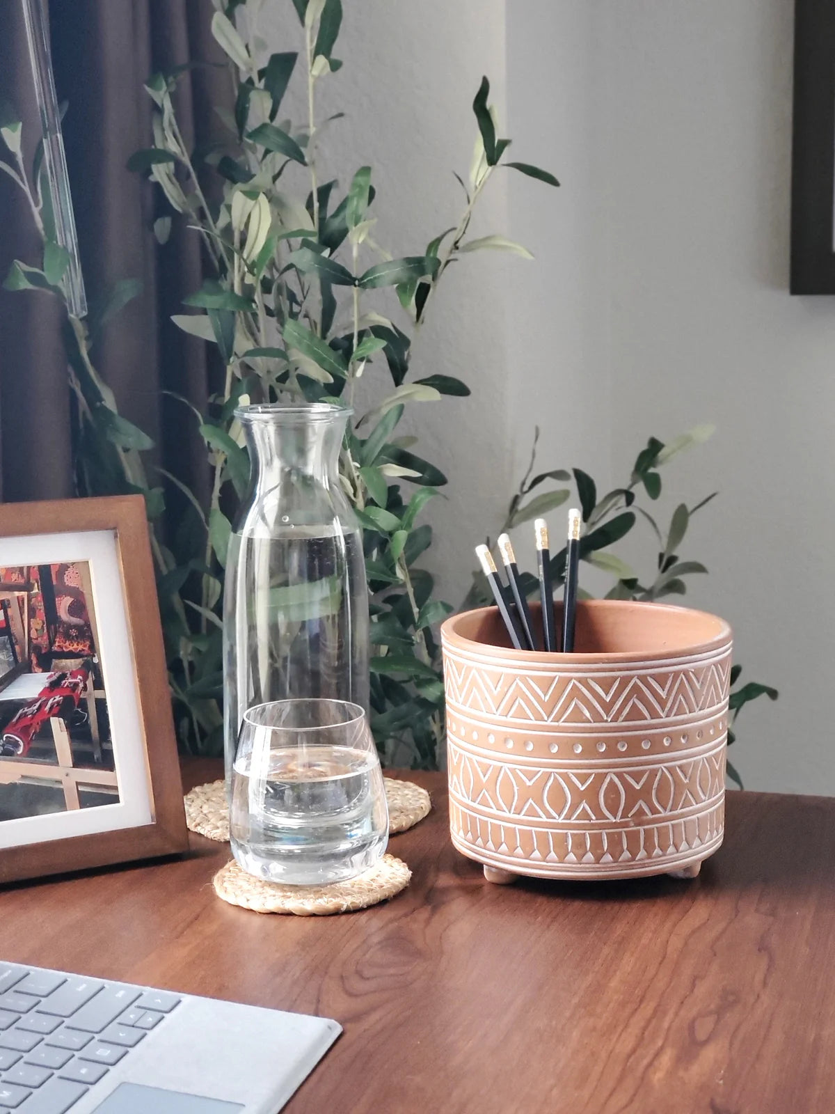 Hand Etched Terracotta Pot -Small