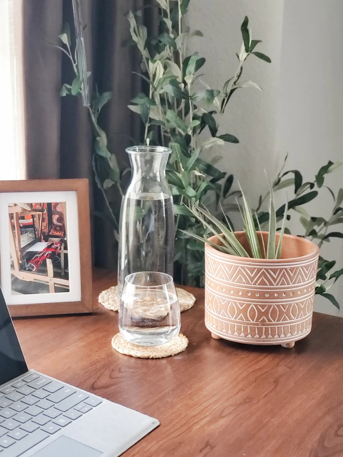 Hand Etched Terracotta Pot -Small