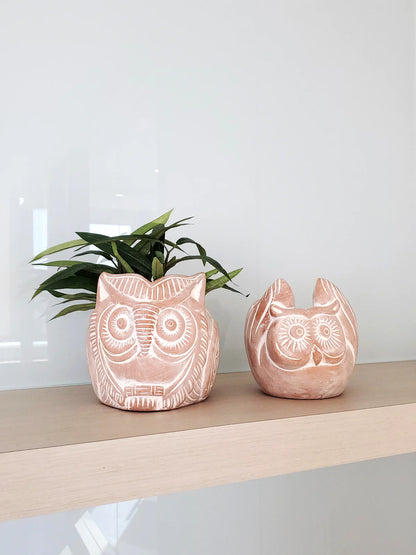 Terracotta Pot - Horned Owl - Home Decor