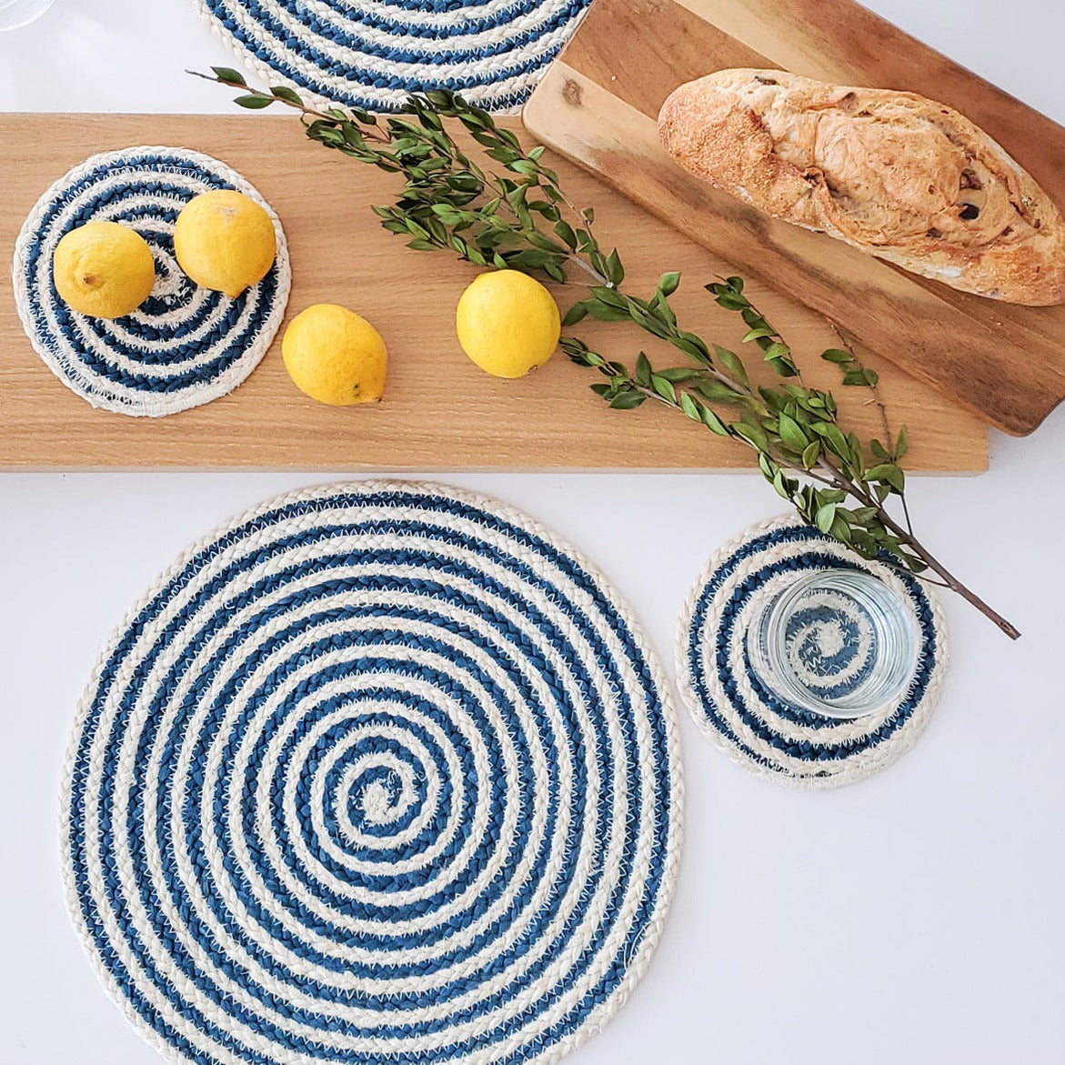 Kata Spiral Placemat - Blue (Set of 4)-2