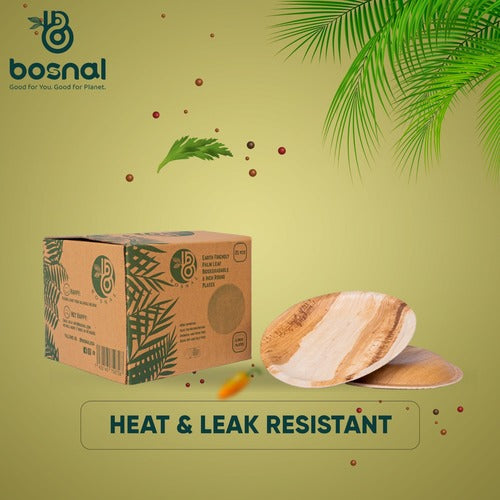 Bosnal - Palm Leaf Biodegradable Plates, 6 inch, Round, 25 Pcs-2