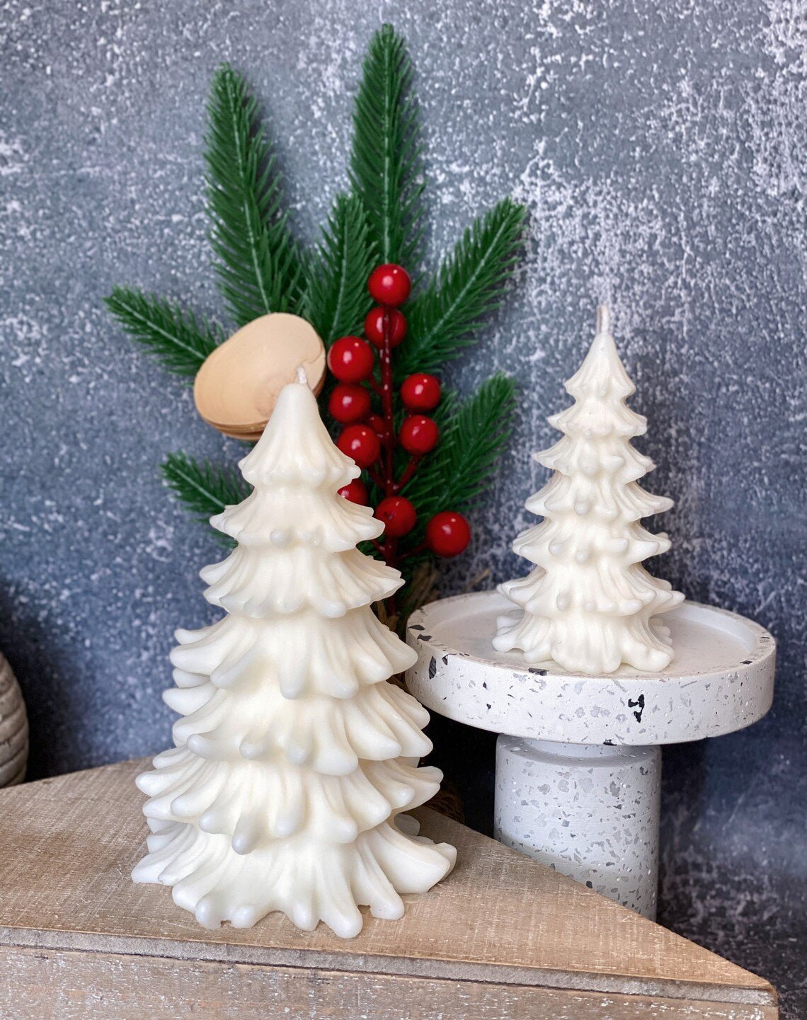 Christmas Tree Candles - Cedar Trees Holiday Decor