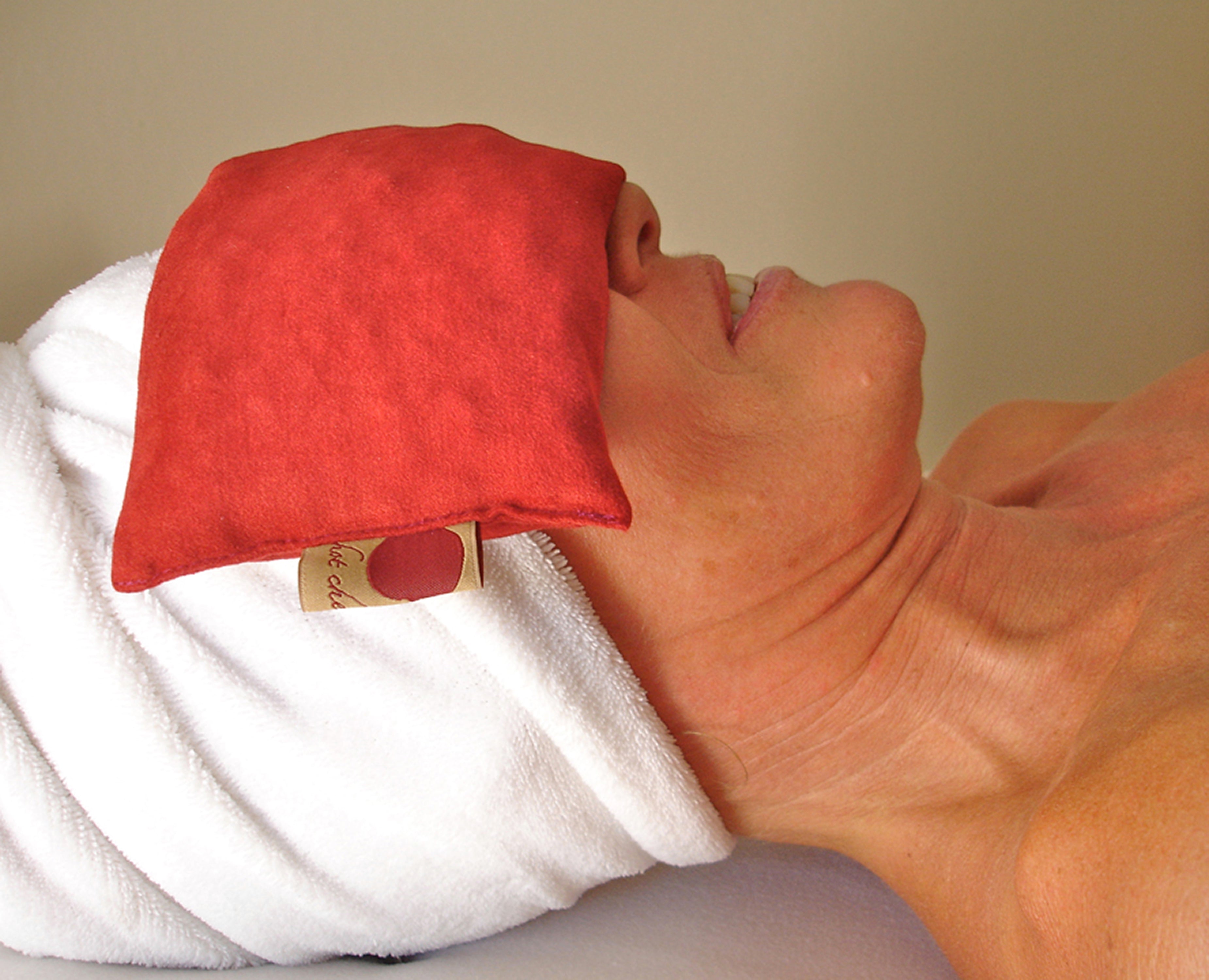 Hot Cherry Eye Pillow in Plush Red Ultra-Suede-0