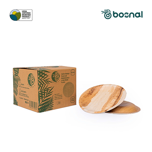 Bosnal - Palm Leaf Biodegradable Plates, 6 inch, Round, 25 Pcs-0