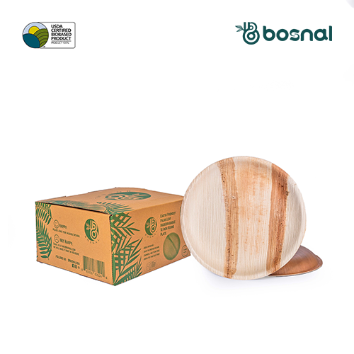 Bosnal - Palm Leaf Biodegradable Plates, 10 inch, Round, 25 Pcs-0